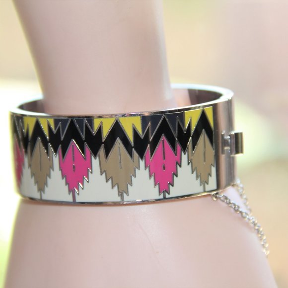 Coach Hawk Feather Enamel Hinged Bangle - Picture 5 of 11